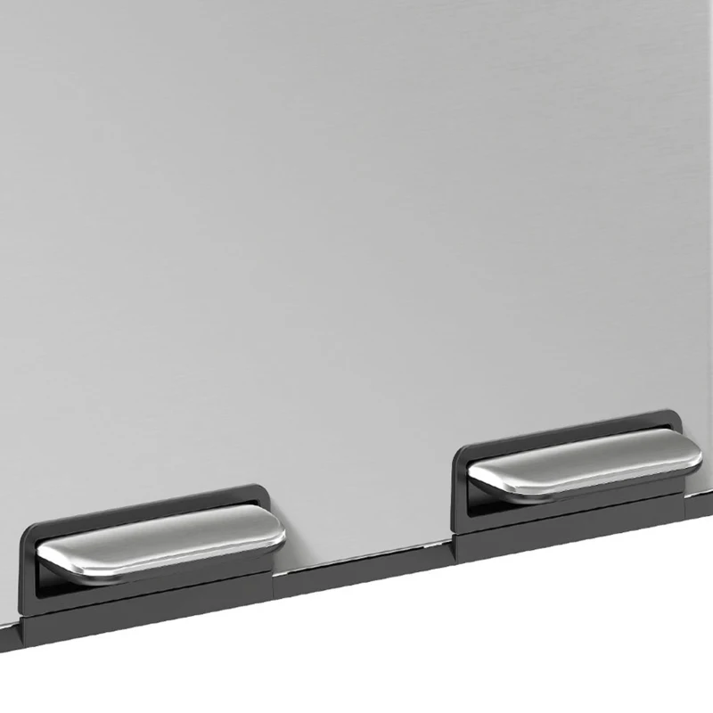 HOMCOM 2 x 30L Double Kitchen Bin, Stainless Steel Pedal Rubbish Bin with Dual Compartments, Soft Close Lids, Silver Tone