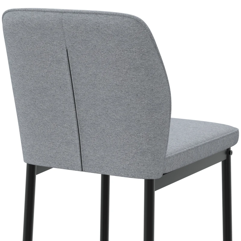HOMCOM Modern Tall Chairs, Set of 2 Velvet Bar Stools with Footrest and Backrest, Kitchen & Living Room Stools, Grey
