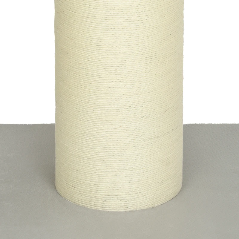 PawHut Poste Rascador para Gatos Altura 75,5 cm Rascador para Gatos Interior Base Estable y Cuerda de Sisal Natural Gris Claro
