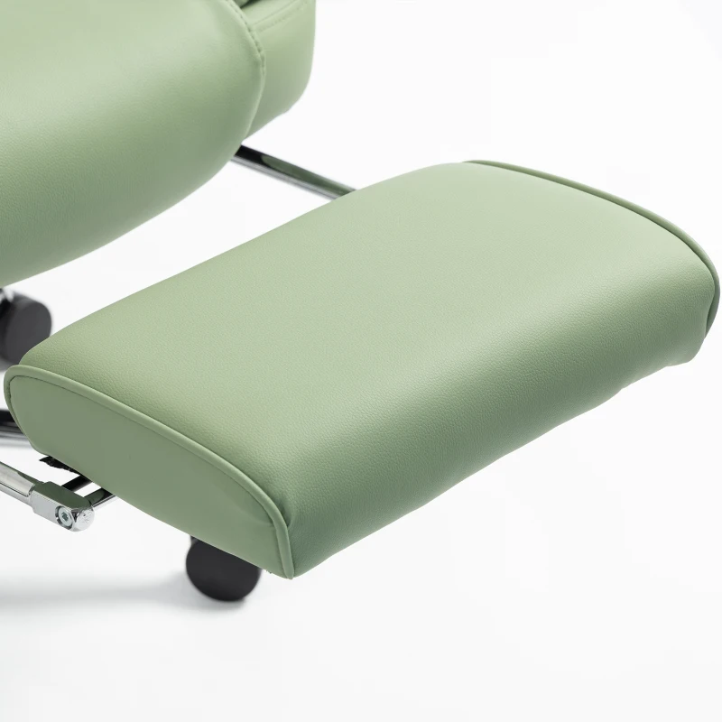 HOMCOM Executive Office Chair, PU Big and Tall Office Chair 180 kg with Wide Seat, Reclining, Lumbar Support, Light Green