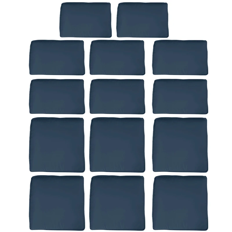 Outsunny Set of 14 Mixed Cushion Covers - Blue