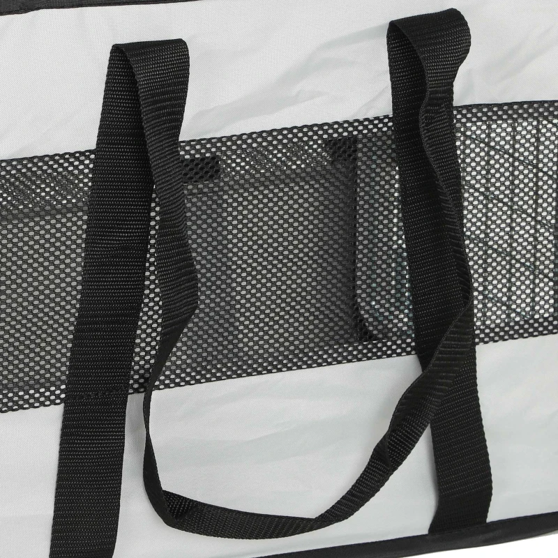 PawHut Sac de Transport pour Chat et Chien Pliable Tissu 300D Jusqu'à 10 kg 49,5 x 34 x 35,5 cm Gris