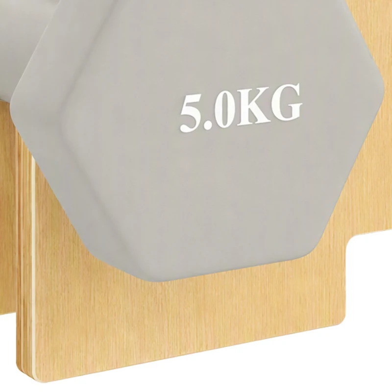 SPORTNOW Lot de 3 Paires d'Haltères Hexagonaux Antidérapants 18 kg en Fonte, Revêtement PVC, avec Support en Bois, Gris Clair