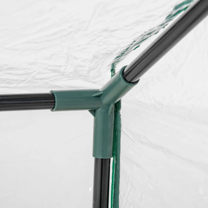 Outsunny Mini Serra da Giardino con 2 Finestre Avvolgibili e Copertura PVC Anti-UV, 120x60x60cm, Trasparente