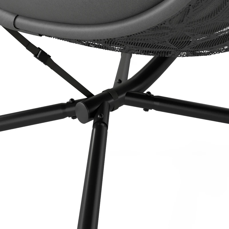 Outsunny Outdoor Double Hanging Chair with Cushion and Cup Holders, Charcoal Grey
