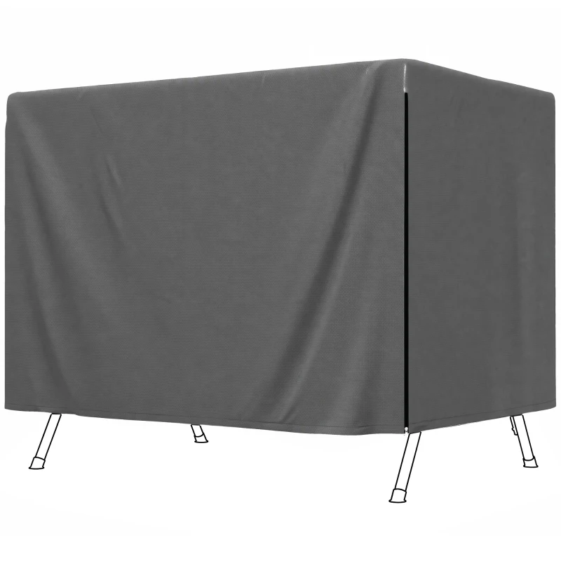 Outsunny Housse de protection pour balancelle de jardin 3 places, toile PE imperméable, anti-poussière, 215x155x150cm, gris foncé