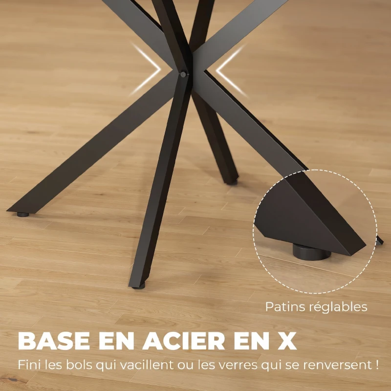 HOMCOM Table à manger extensible ovale pour 4 à 6 personnes, table de cuisine avec rallonge 100-135 cm, effet bois marron