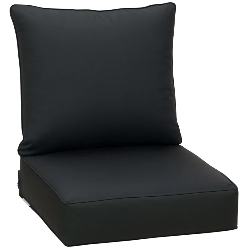 Outsunny Outdoor Seat and Back Cushion Set Patio Deep Seating Chair Replacement Cushion
