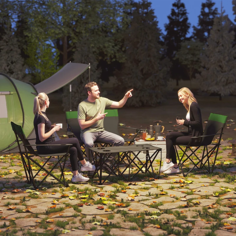 Outsunny Four-Piece Portable Picnic Table Set - Green