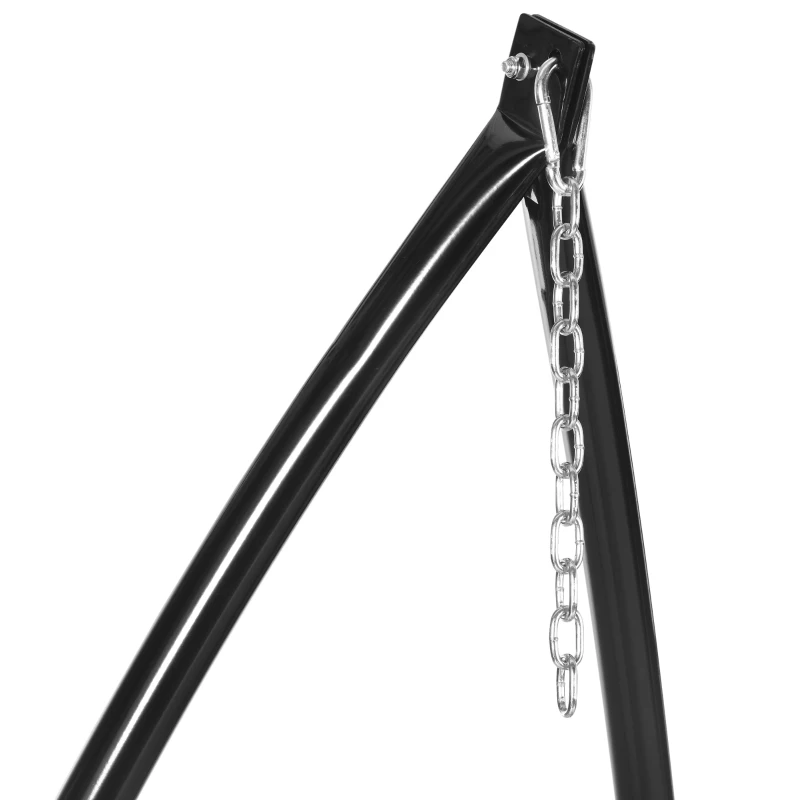 Outsunny Support pour Fauteuil Suspendu - Pied Fauteuil Suspendu - Tablette réglable Incluse - max 120 Kg