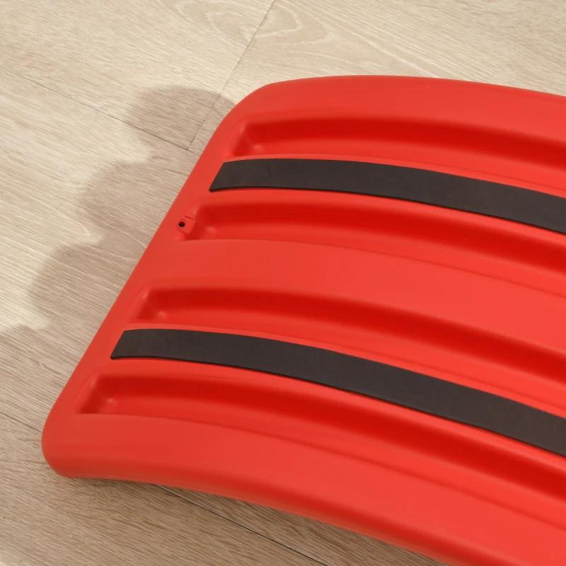 ZONEKIZ Balance Board Kids Wobble Board, Sensory Training Rocking Toy for Children, Nursery Toy, for Ages 3-6 Years, 82 x 27.5 x 19.5cm - Red