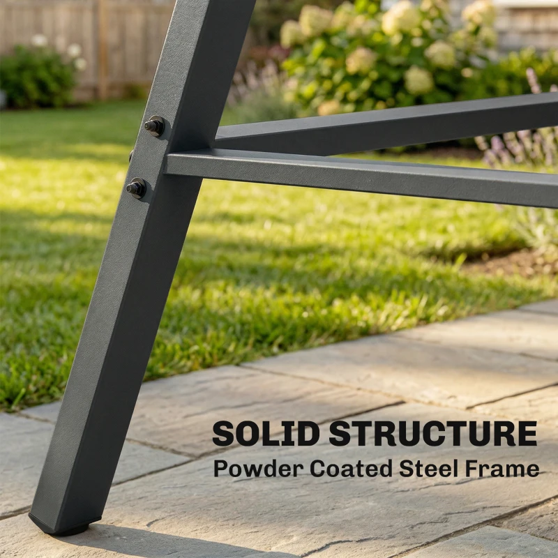 Outsunny Three-Seat Garden Swing Chair, with Adjustable Canopy - Dark Grey