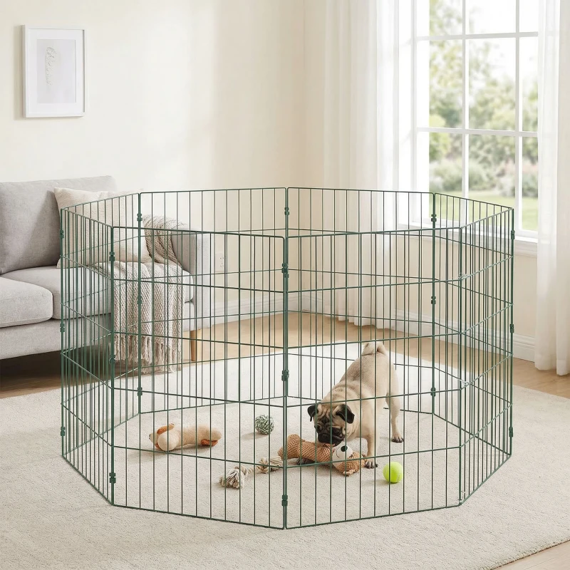 PawHut 8 Panel Pet Playpen for Medium Dogs Indoor Outdoor 80 cm Height