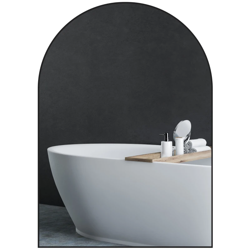 HOMCOM 50 x 70cm Arched Home Mirror - Black