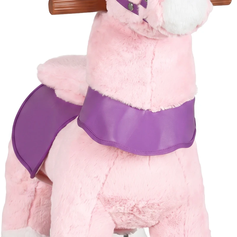 AIYAPLAY Ride on Horse Pedal Ride On Walking Horse Toy Rotatable Head Neighing Sound, Pink
