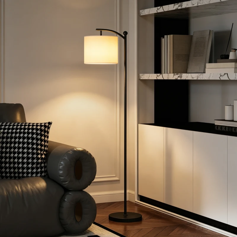 HOMCOM LED Floor Lamp with Remote Control - Black