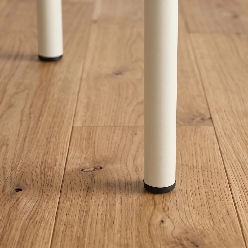 HOMCOM Lot de 4 Tabourets Empilables Ronds avec Assise Rembourrée, sans Dossier, Gain de Place, 45 x 45 x 47,5 cm, Crème