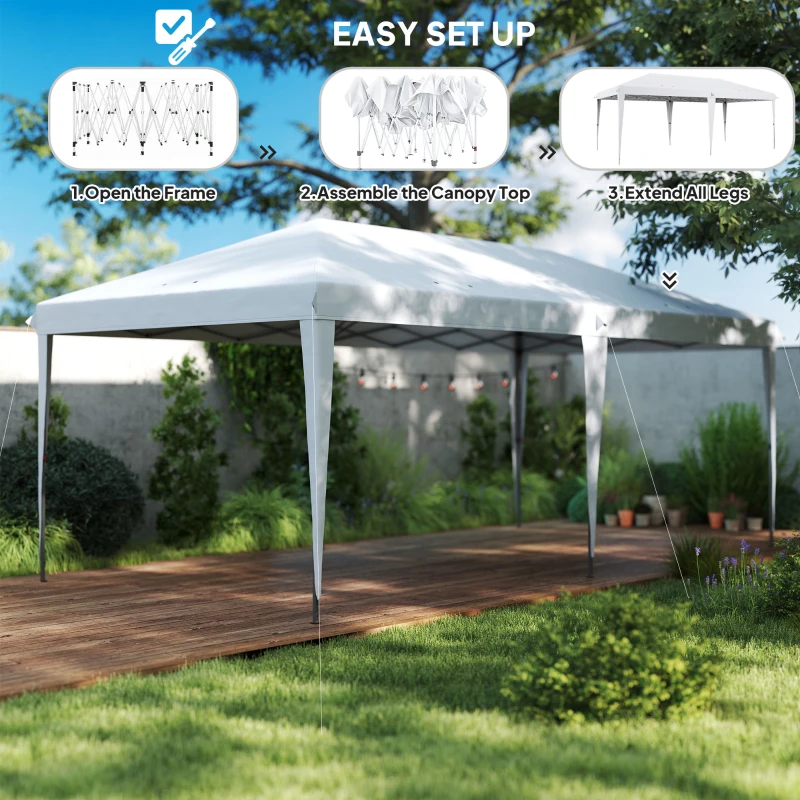 Outsunny 6 x 3(m) Garden Large Gazebo Canopy Waterproof Outdoor Party Tent Marquee
