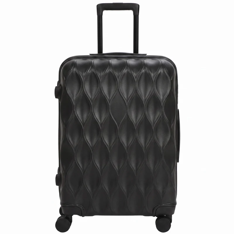 HOMCOM 65cm 64L Suitcase, Lightweight ABS Hard Shell Carry On Luggage with TSA Lock, Spinner Wheels, Telescopic Handle, Black