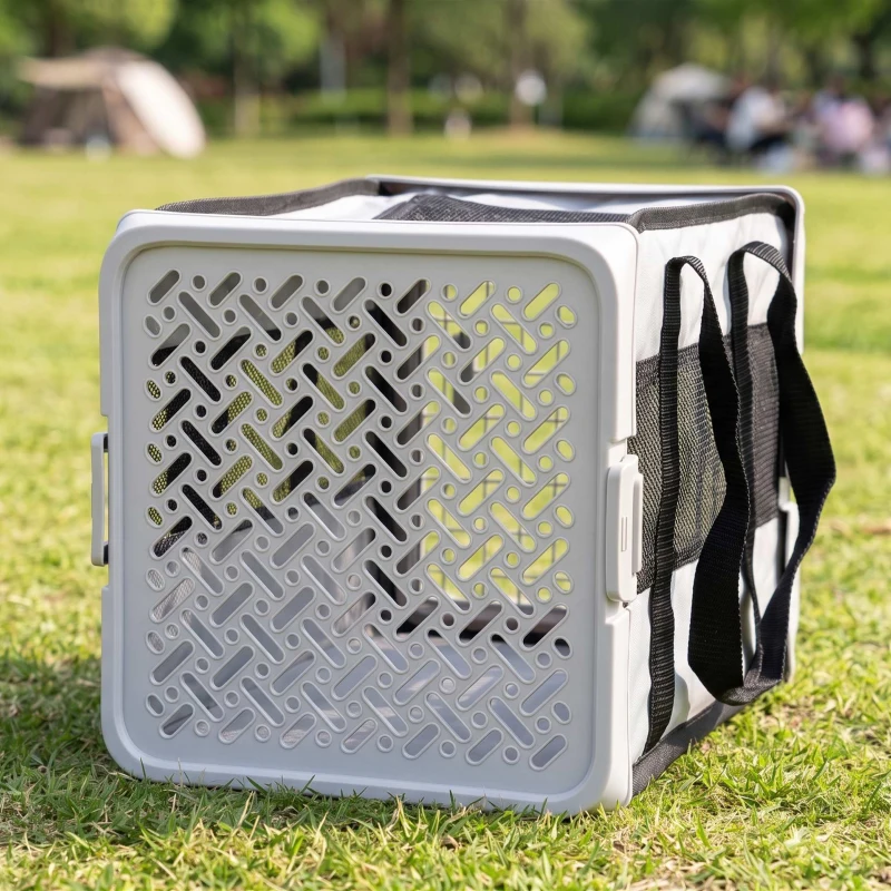 PawHut Klappbare Transporttasche für Katze und Hund 300D Stoff bis 10 kg 49,5 x 34 x 35,5 cm Grau