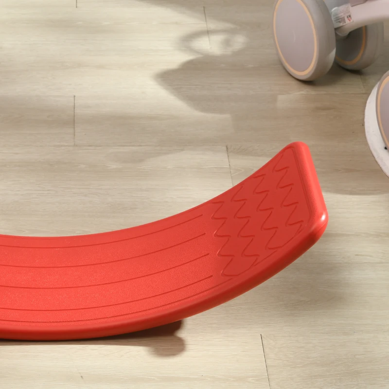 ZONEKIZ Balance Board Kids Wobble Board, Sensory Training Rocking Toy for Children, Nursery Toy, for Ages 3-6 Years, 82 x 27.5 x 19.5cm - Red