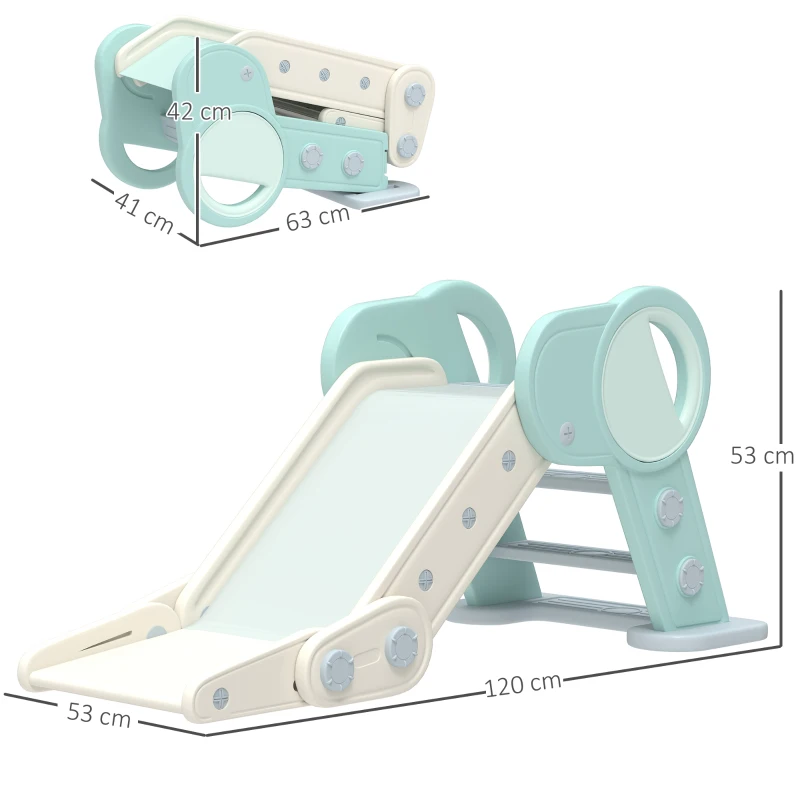AIYAPLAY Tobogán para Niños Plegable Tobogán Infantil para Niños de 18-36 Meses con 3 Peldaños Antideslizantes 120x53x53cm Verde
