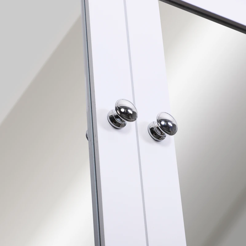 kleankin Wall-mounted Bathroom Cabinet Mirror Door Organiser Storage Shelves Living Room White