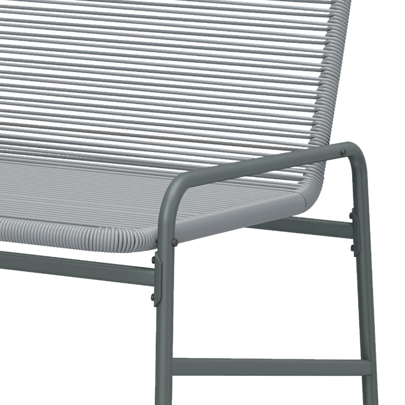 Outsunny 3 Piece Rattan Bistro Set, Outdoor Garden Furniture Set with 2 Chairs, Round Coffee Table for Patio, Balcony, Dark Grey