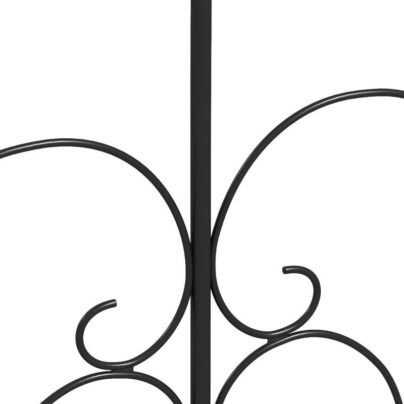 Outsunny Set of Five Decorative Heart Metal Fence Panels - Black