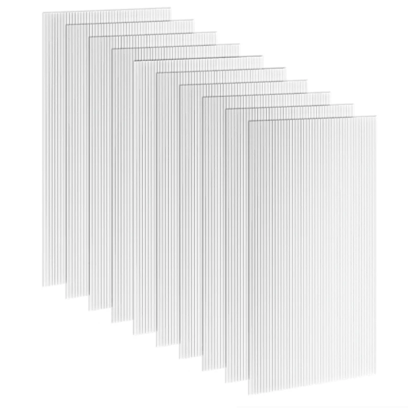 Outsunny 10 Plaques Alvéolaires en Polycarbonate 4 mm, UV Resistant, Panneau Alvéolaire Double de Serre, 120x60 cm, Transparent