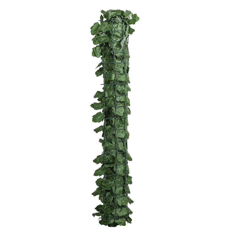 Outsunny Haie Artificiel Brise-Vue décoration Rouleau 3L x 1H m Feuillage réaliste Anti-UV Vert Foncé