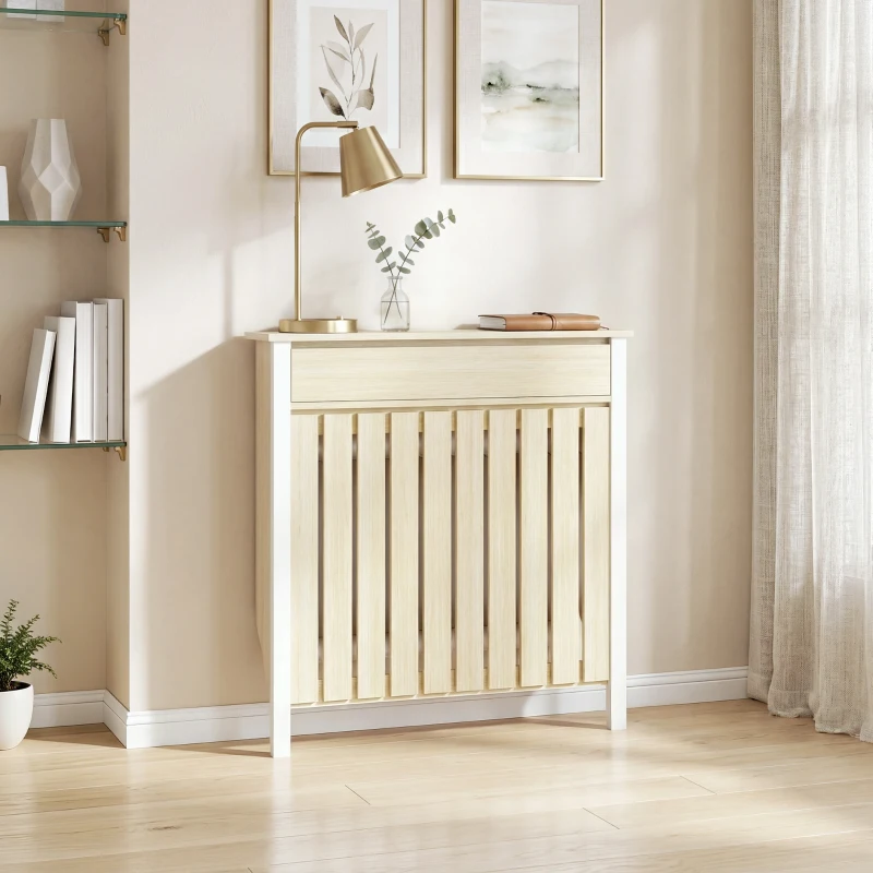 HOMCOM 93 x 88.5cm Rustic-Look Radiator Cover - Oak