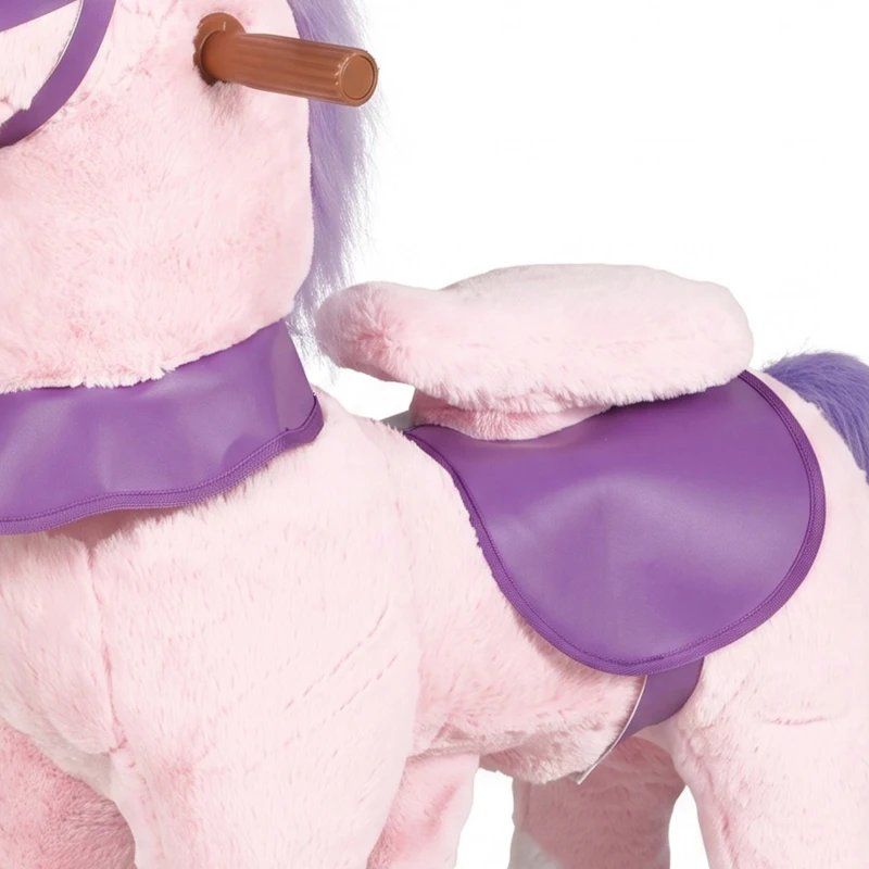 AIYAPLAY Ride on Horse Pedal Ride On Walking Horse Toy Rotatable Head Neighing Sound, Pink