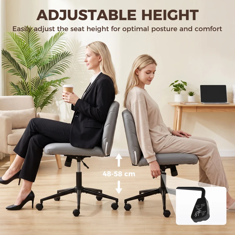 HOMCOM extra nail tech rolling retro fabric cute teenager arms hairdresser on chairs desks spinny comfortable beauty