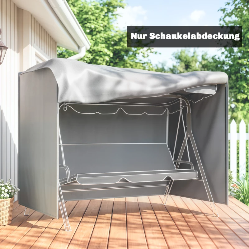 Outsunny Schutzhülle für Gartenschaukel, reißfest, wetterfest, Tex-Lock-System, 205x124x164 cm, Grau(m-8)