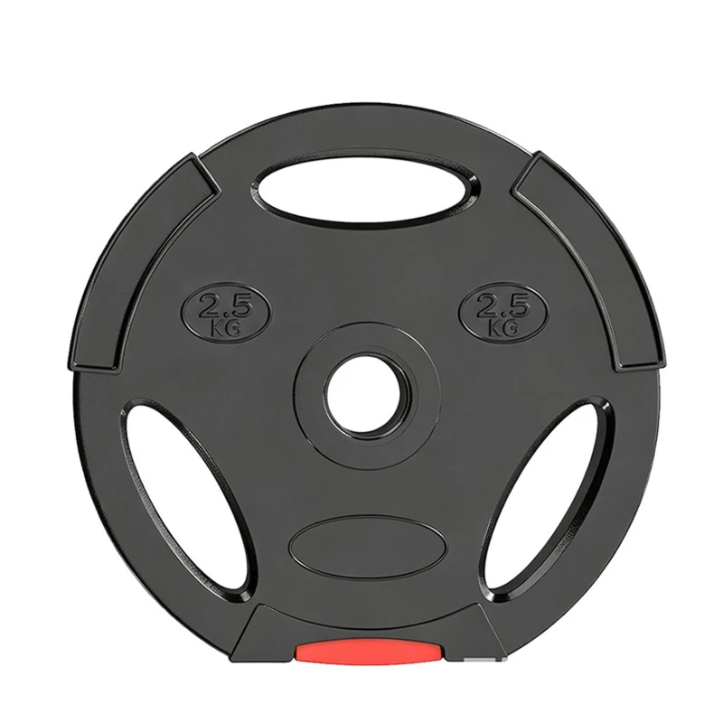 SPORTNOW Disques de poids, plaques de poids 2 x 5 kg et 2 x 2,5 kg, à trois poignées avec trous de Ø 25 mm, noir