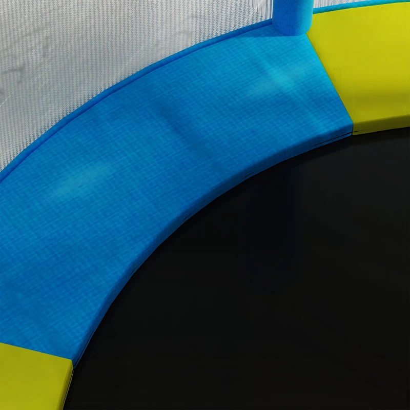 AIYAPLAY Trampolín Infantil de Interior con Red de Seguridad Cuerdas Elásticas y Barras Acolchadas 3-6 Años Ø140x190cm Azul Claro
