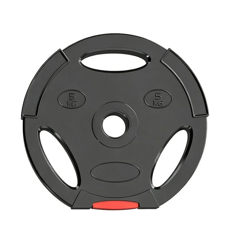 SPORTNOW Disques de poids, plaques de poids 2 x 5 kg et 2 x 2,5 kg, à trois poignées avec trous de Ø 25 mm, noir
