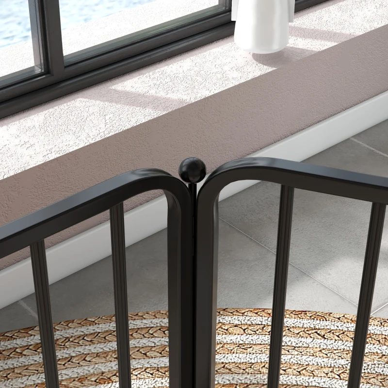 PawHut Recinto per Cani a 6 Pannelli Modulabili da Interno ed Esterno, in Acciaio, 164x83x80 cm, Nero