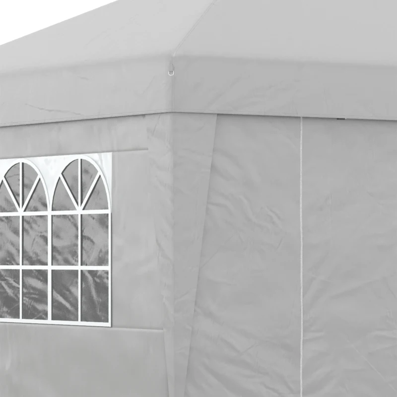 Outsunny Gazebo 3x3 m Pieghevole ad Altezza Regolabile con Finestrelle, in Acciaio e Tessuto Oxford Grigio Chiaro