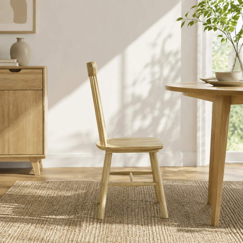 HOMCOM Esszimmerstühle 2er Set Küchenstühle Moderner Polsterstuhl mit Geschwungener Rückenlehne aus Kautschukholz für Esszimmer