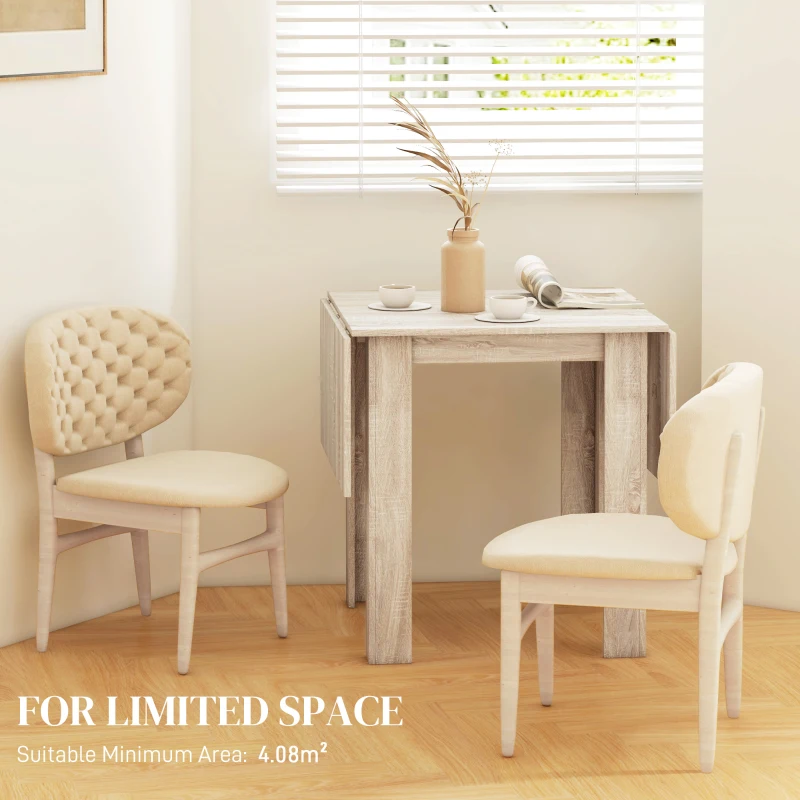 HOMCOM Four-Seater Drop Leaf Dining Table - Wood Effect