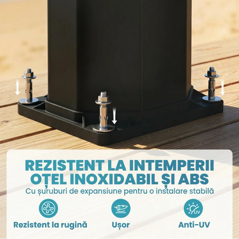 Outsunny Duș Solar de Exterior cu Protecție la Îngheț, 35l, Negru