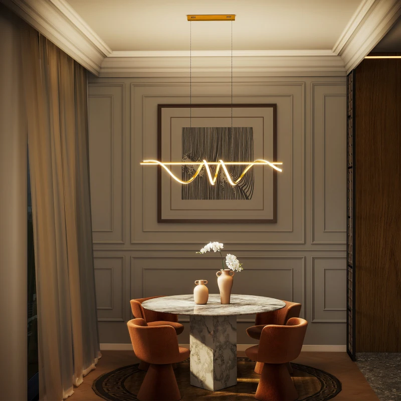 HOMCOM Pendant Light with 3 Colour Temperatures - Gold Tone
