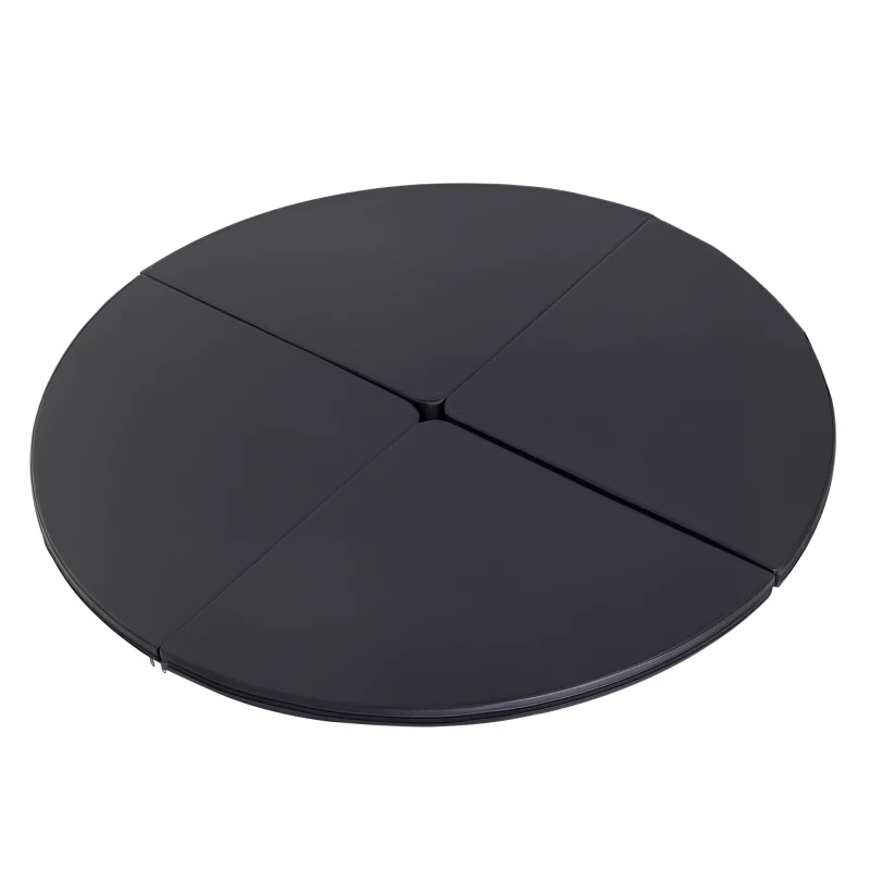 HOMCOM Tapis de pole dance pliable pole dance mat  Ø 150 cm épaisseur 5 cm revêtement plastique noir