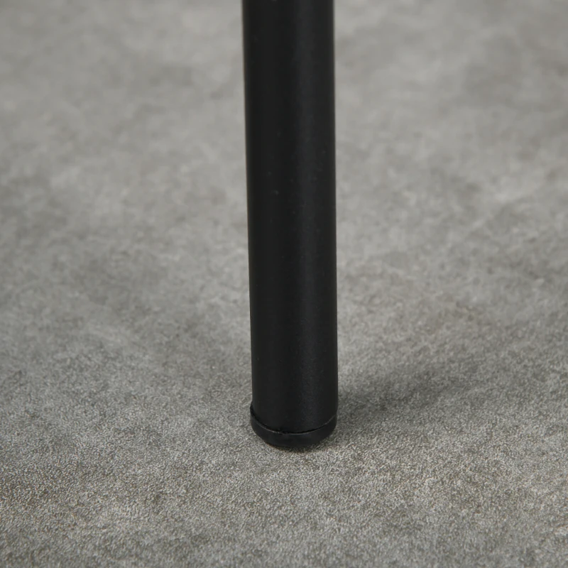 HOMCOM Set 4 Sgabelli Bassi e Rotondi in Metallo e Tessuto Effetto Velluto, 41.5x41.5x46 cm, Nero