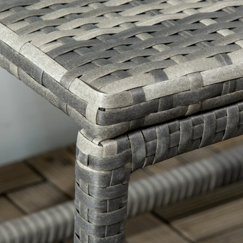 Outsunny Outdoor Coffee Table Side Table with Rectangular Shape Frame for Patio, Balcony, Mixed Grey