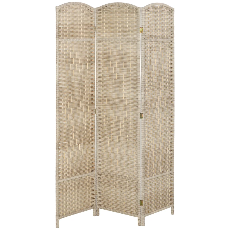 HOMCOM Paravent intérieur en bois 3 panneaux séparateur de pièce pliable pour salon chambre 135 x 180 cm chêne