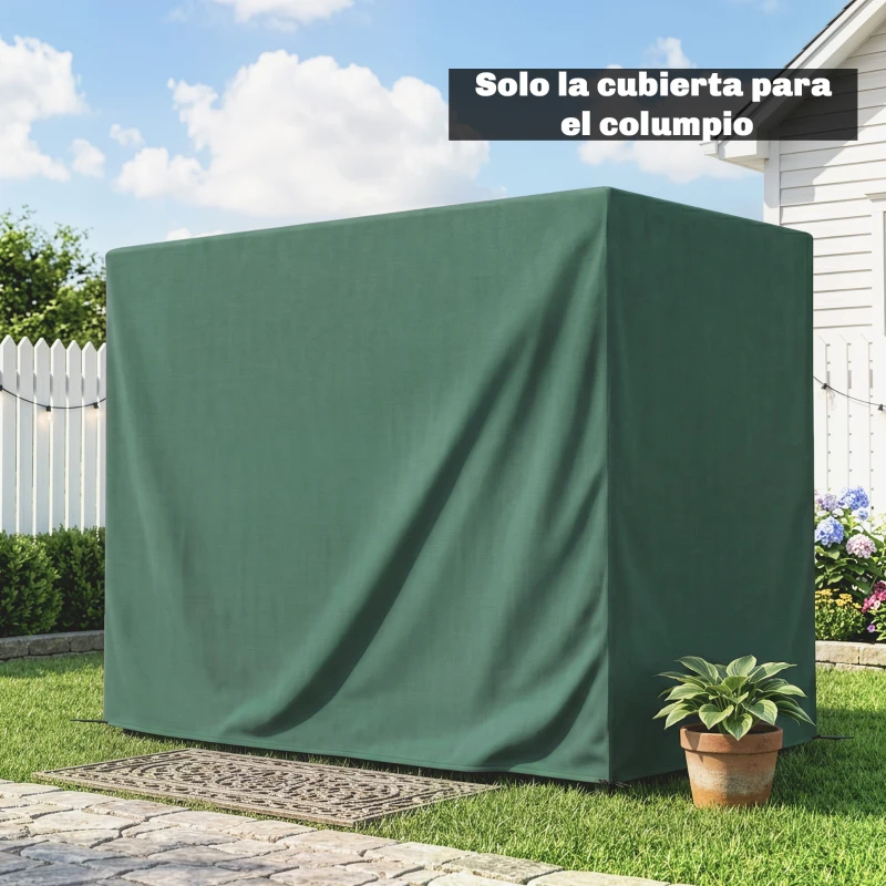 Outsunny Funda Balancín Jardín Cubierta de Columpio con Cordones Ajustables Impermeable Anti-UV 240x133x185 cm Verde