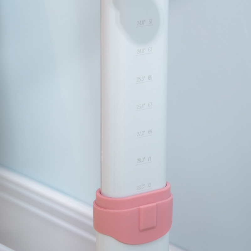 HOMCOM Set Birou și Scaun pentru Copii de la 3 Ani, Reglabil, Masă Înclinabilă la 60° cu Sertar și Rafturi, Roz